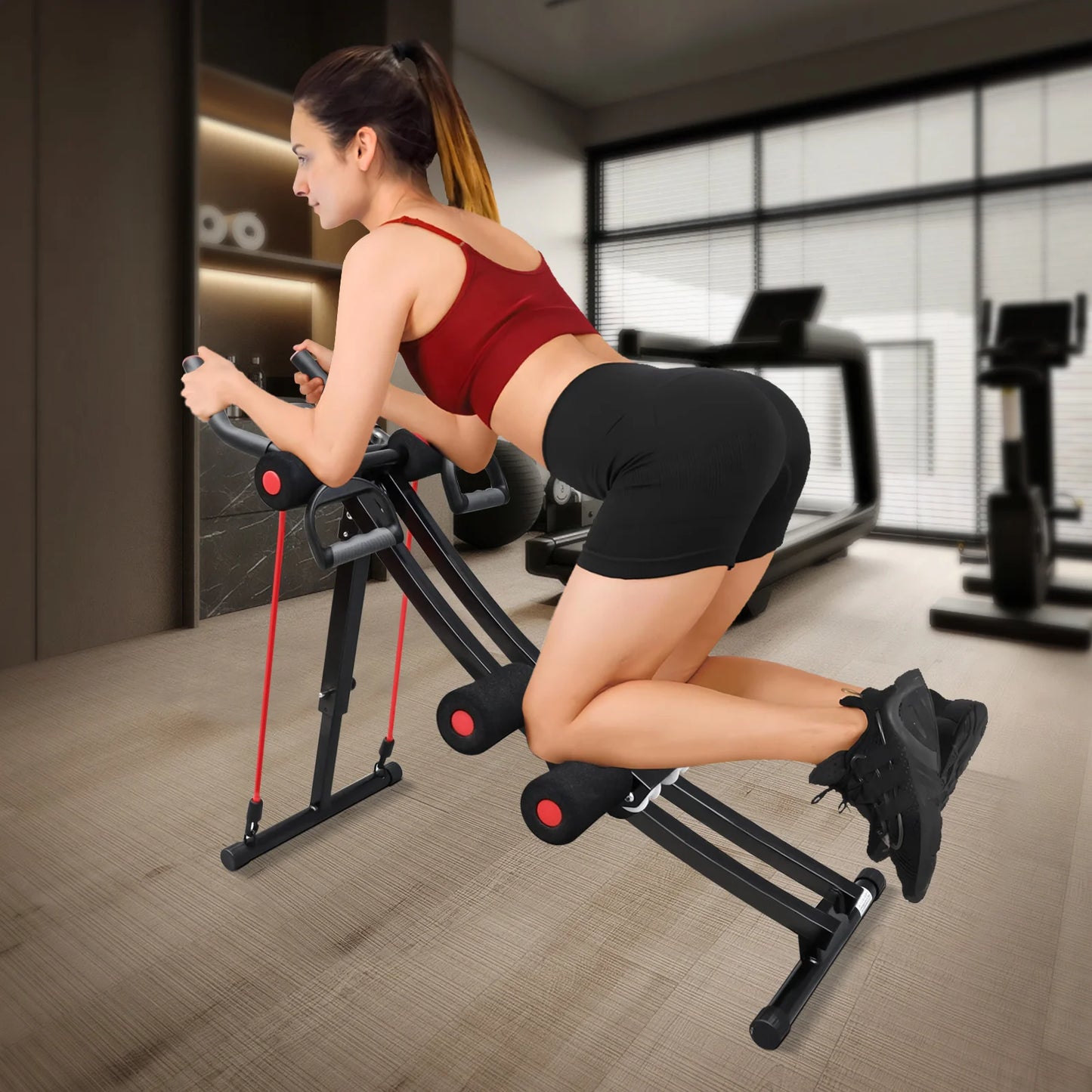 Foldable Ab Machine For Home Gym With LCD Display Core