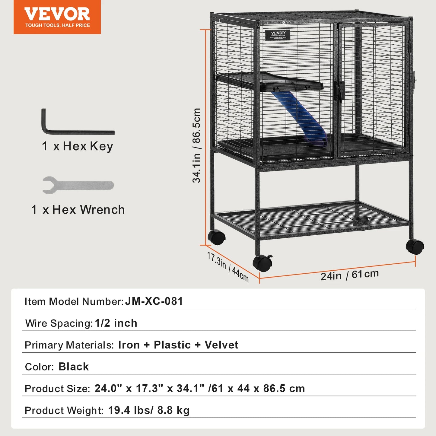 SucceBuy 4 Tier Metal Critter Cage For Small Animals
