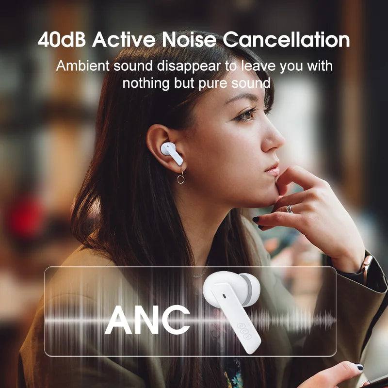 QCY HT05 ANC Wireless Earbuds With 40dB Noise Cancellation