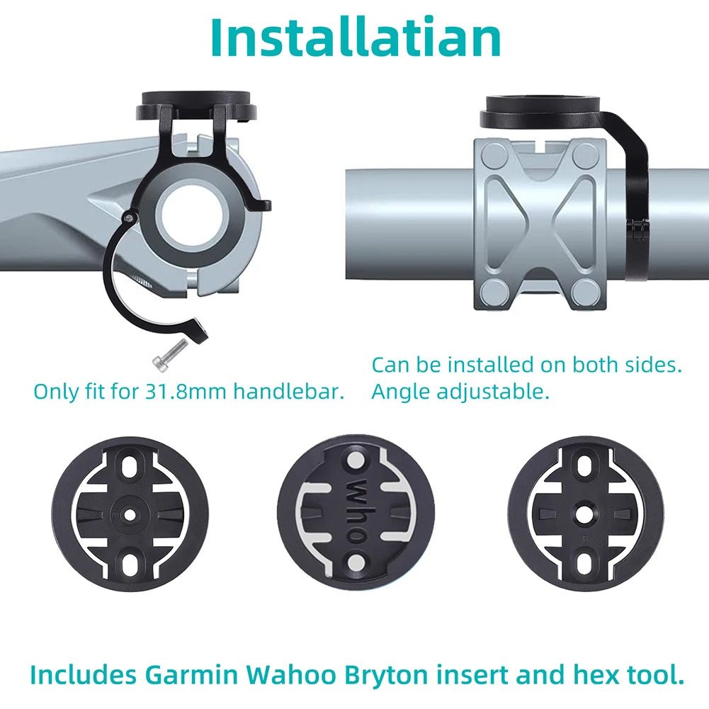 Shunmaii Aluminum Bicycle Computer Mount For Garmin Wahoo Bryton XOSS
