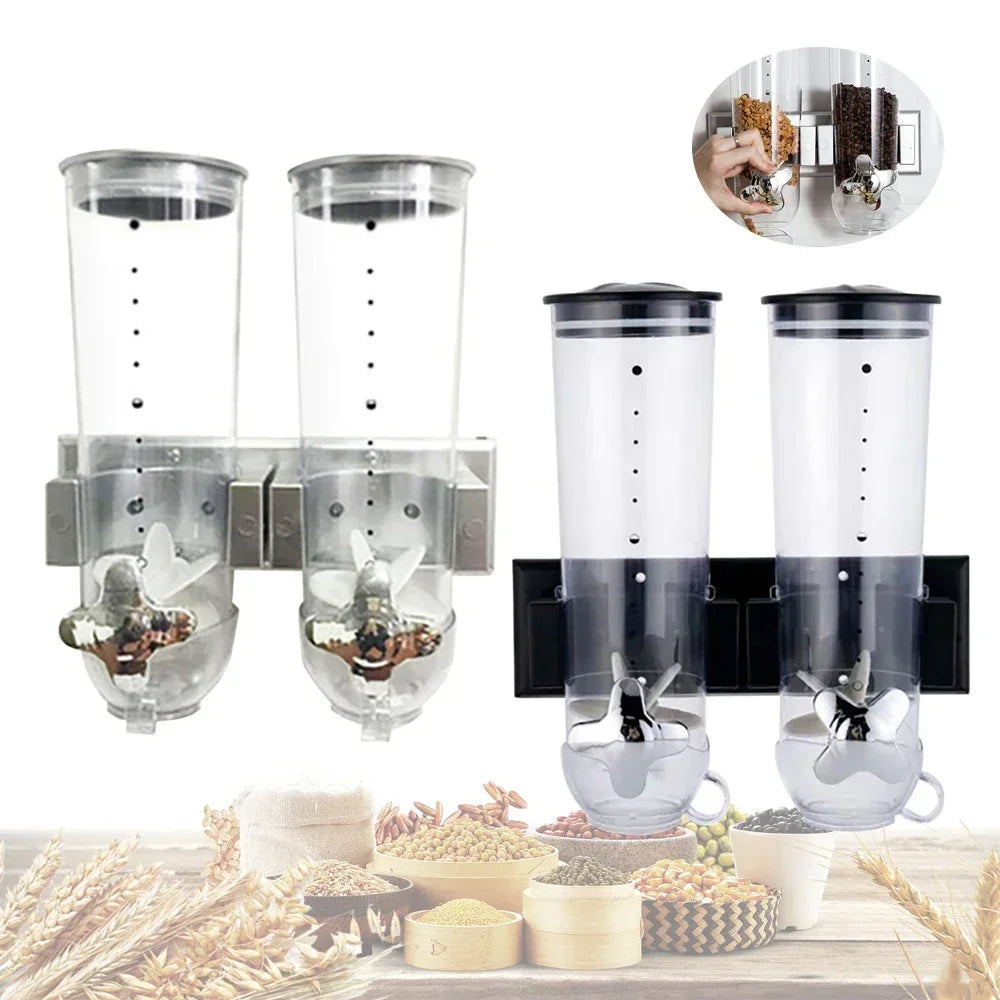 Wall Mount Dual Control Cereal Dispenser For Nuts And Beans