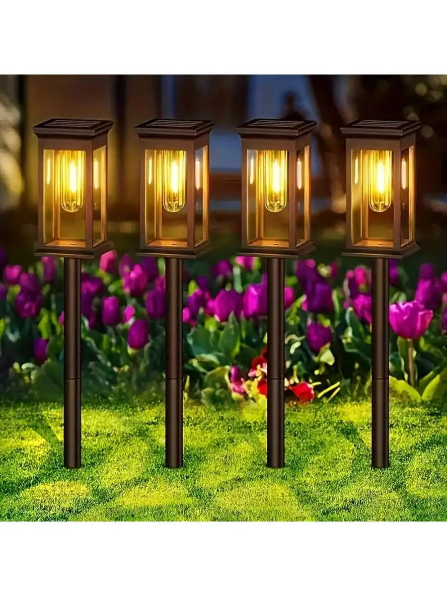 Fighting Wolf Solar Outdoor Lights Waterproof Landscape Pathway Lighting