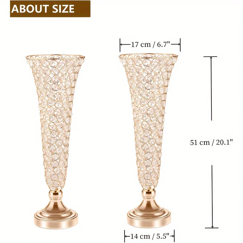 Crystal Vase Set Centerpiece Decor For Dining Tables