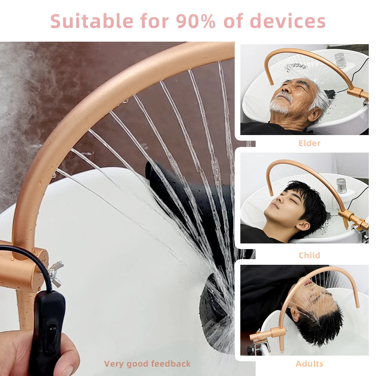 Salon Head Spa Water Waterfall Frame with Pump, Multi-Angle Water Circulation Device for Shampoo Washbasin Shower Equipment