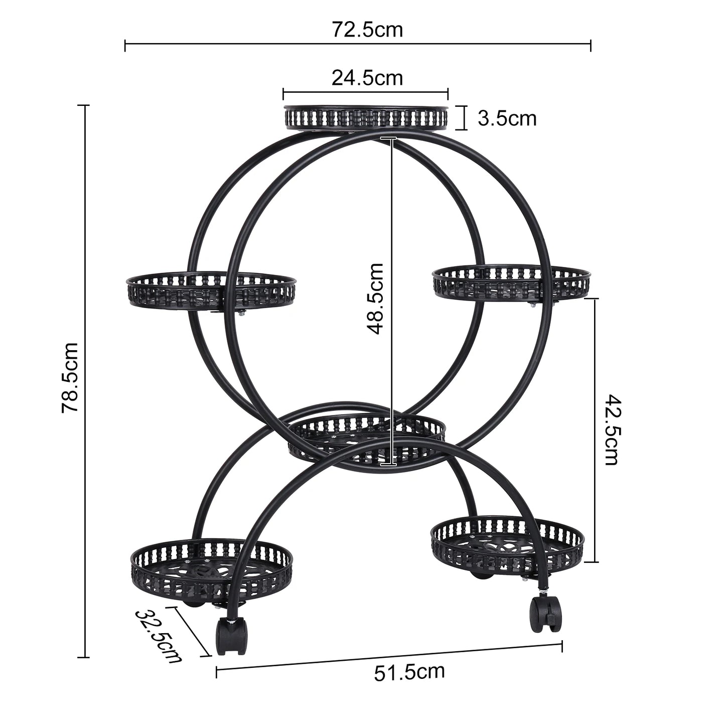 BINGOPAW Metal Plant Stand Multi-Layer With Wheels