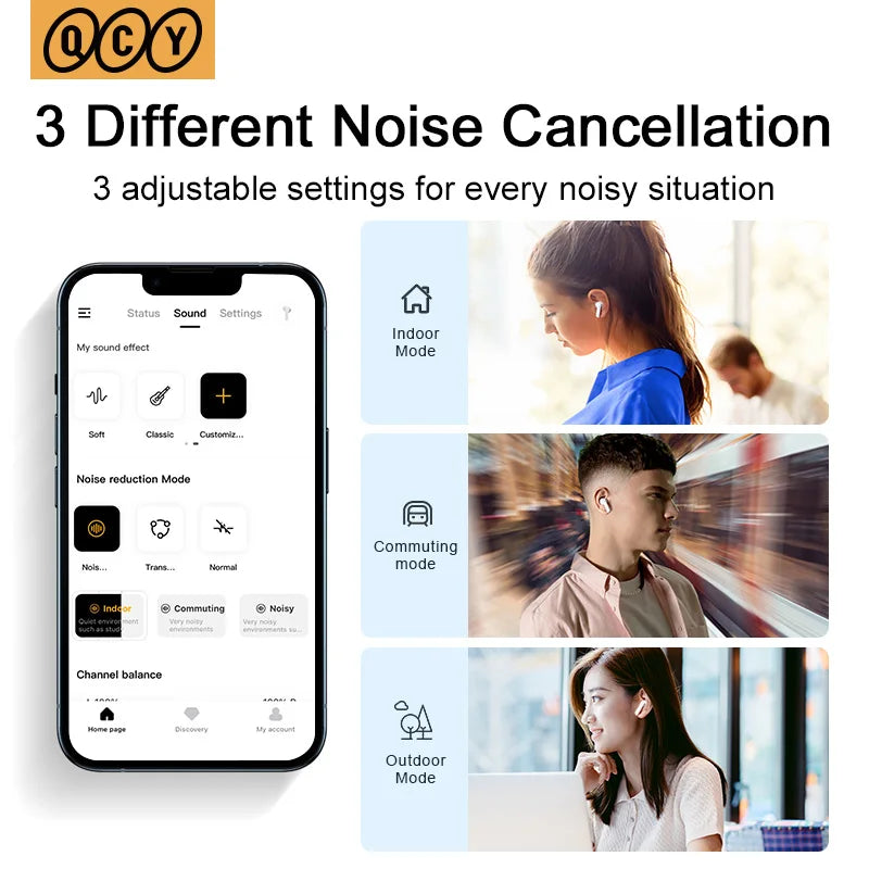 QCY HT05 ANC Wireless Earbuds With 40dB Noise Cancellation