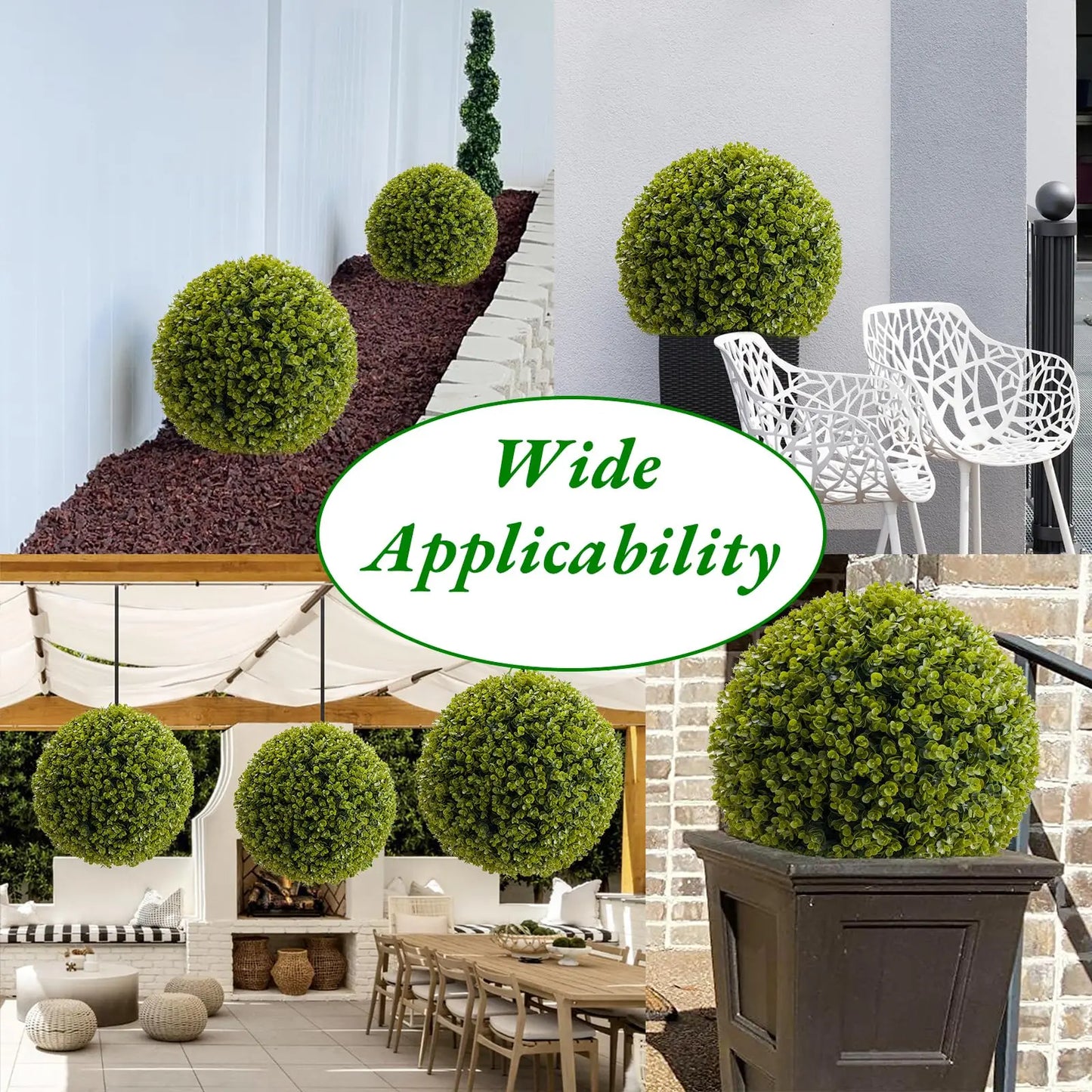 Studyset Outdoor Topiary Balls Artificial Cedar Decor Set of 2