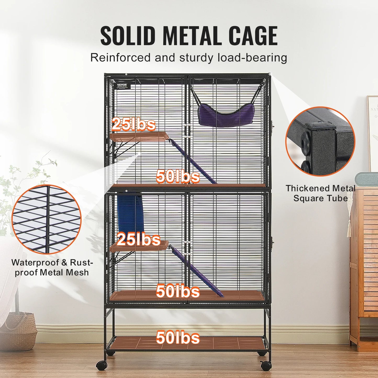 SucceBuy 4 Tier Metal Critter Cage For Small Animals