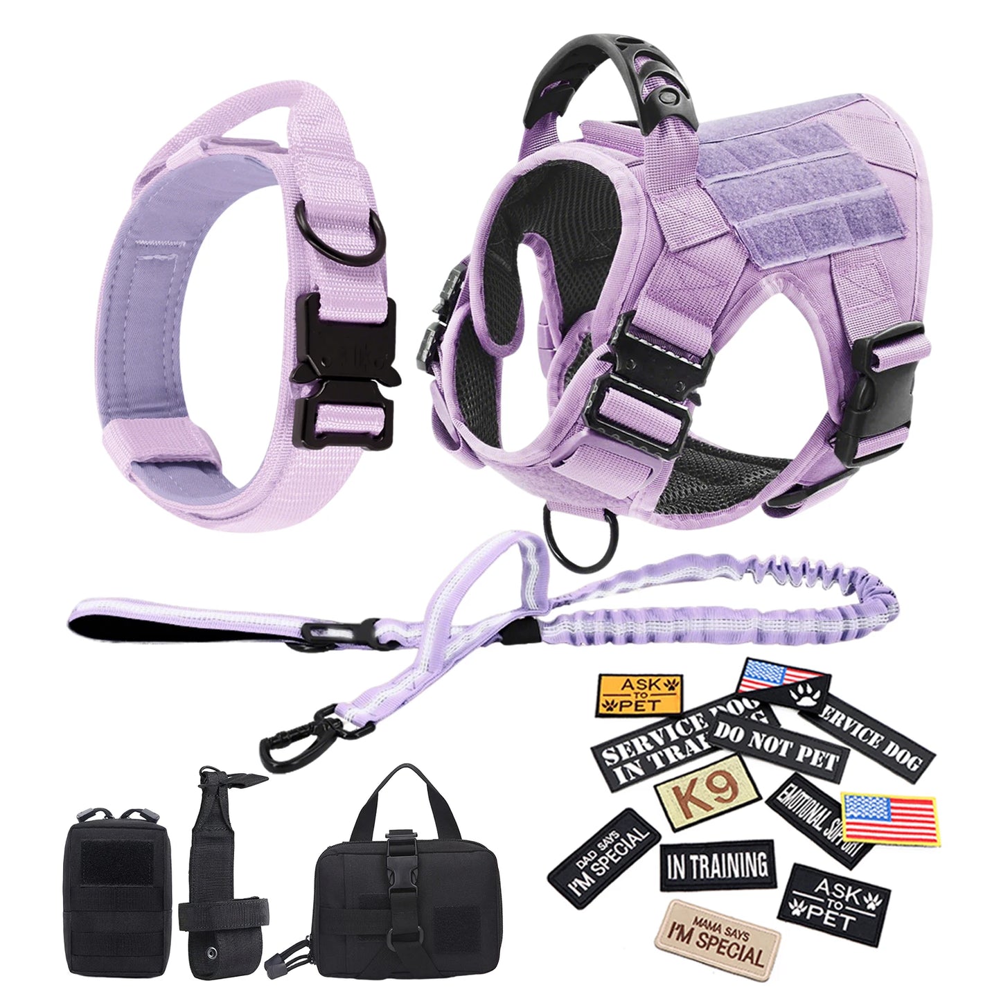 PETRAVEL Military Camouflage Dog Harness Leash Set For Training