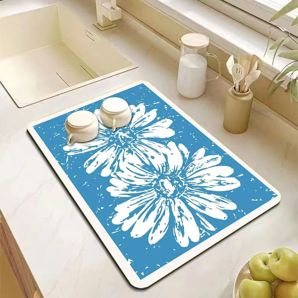 Kitchen Accessories Absorbent Kitchen Dish Drying Mat Coffee Machine Tableware Drain Mat Kitchen Drain Pad Tableware Mat Coaster