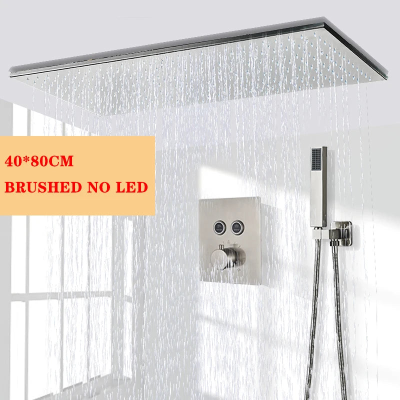Wanmivezlo Brass LED Rainfall Shower Head Bathroom Accessory