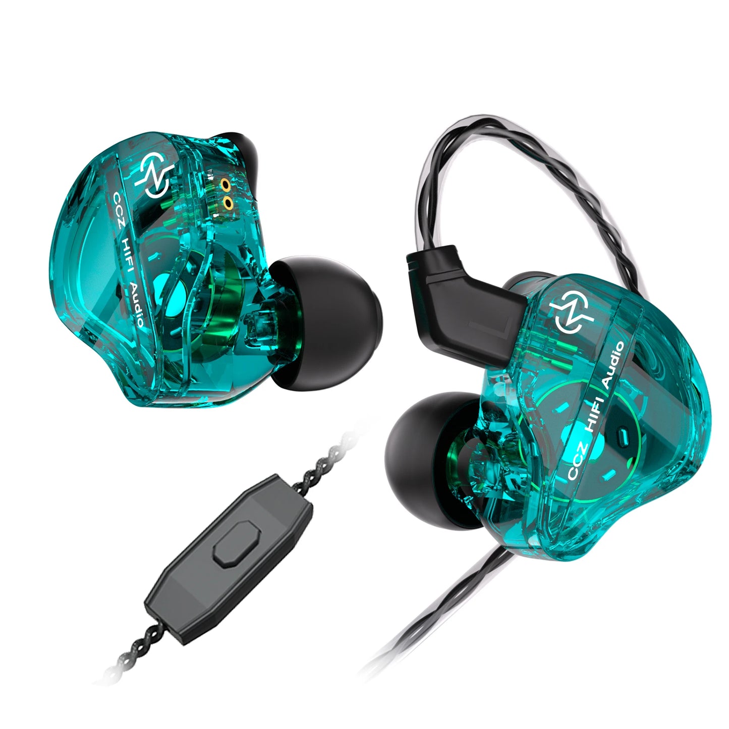 CCZ DC01 Pro Wired IEM Earphones, Powerful Bass Single Dynamic Driver In Ear Monitor, Comfortable Patented Ear Hook for Gaming Musicians Podcast Recording