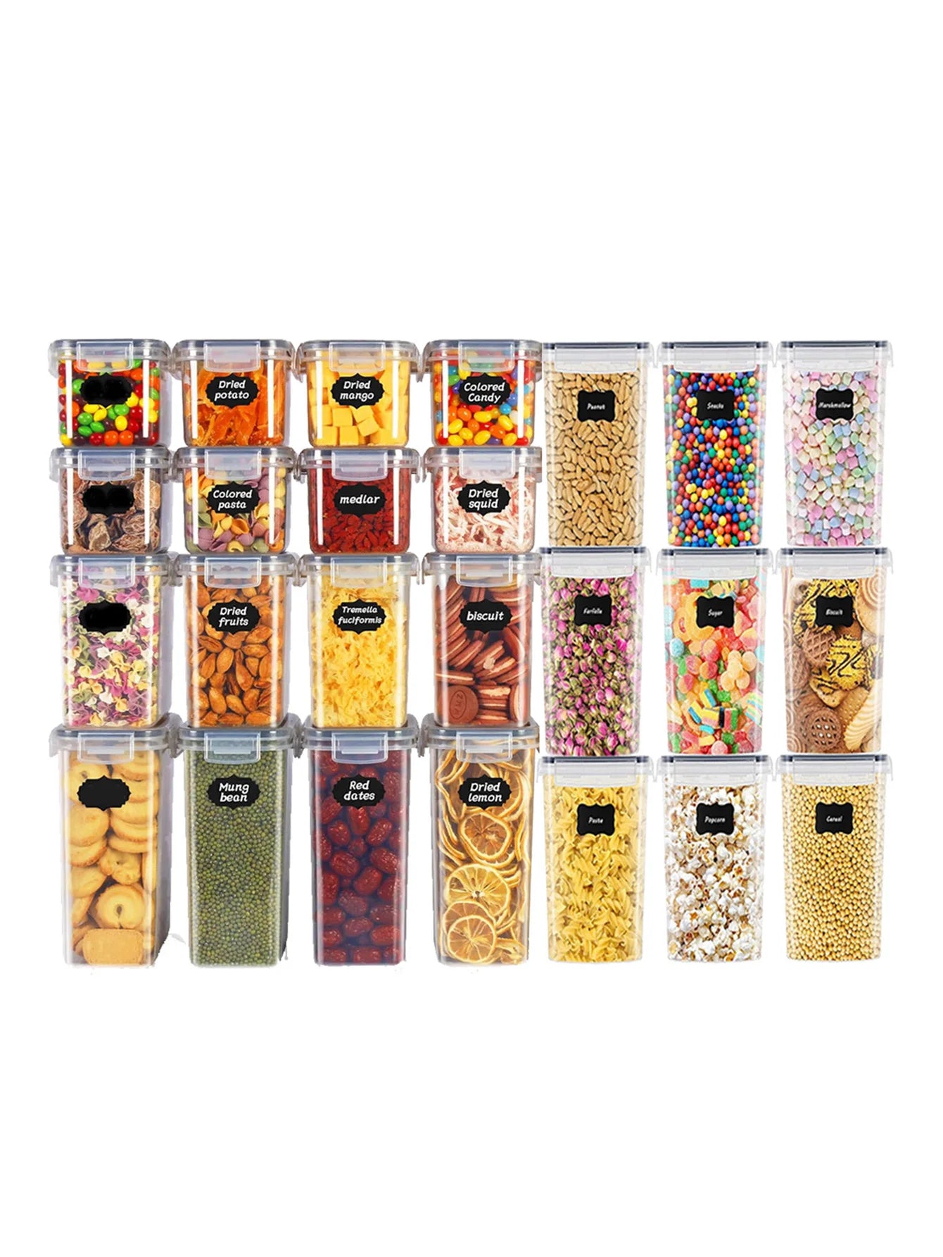 Sealed Food Storage Containers With Lids For Pantry 48 Piece Set
