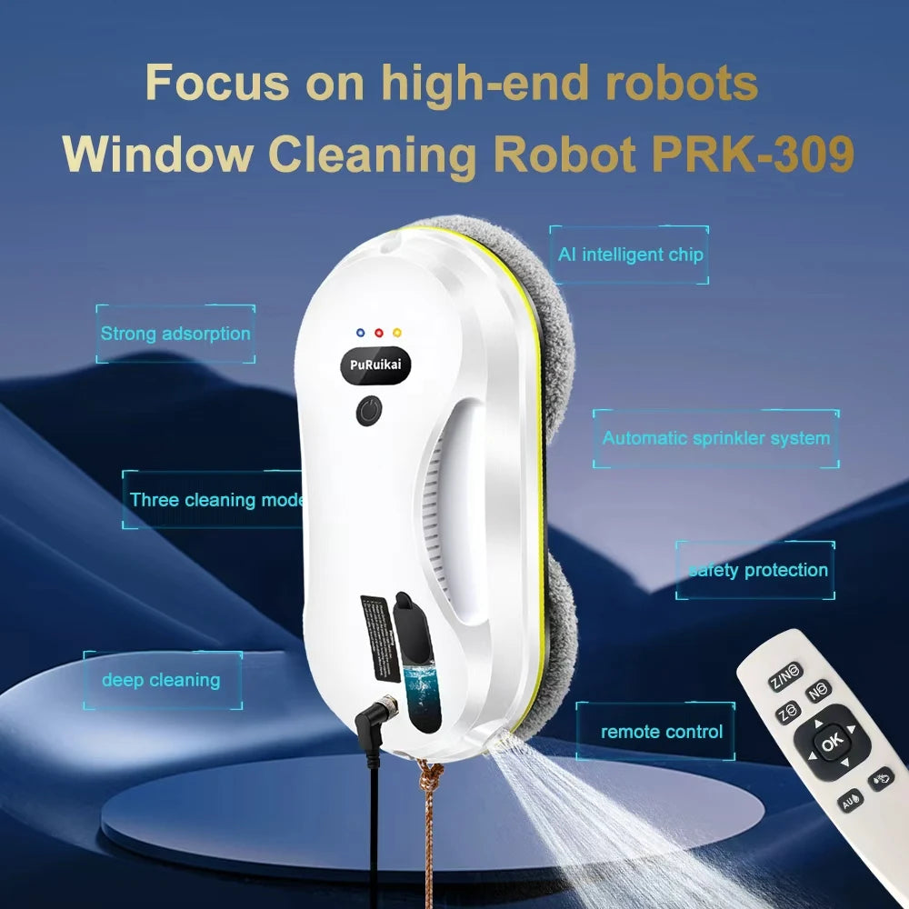 PuRuikai Window Cleaning Robot With Water Spray And Edge Detection