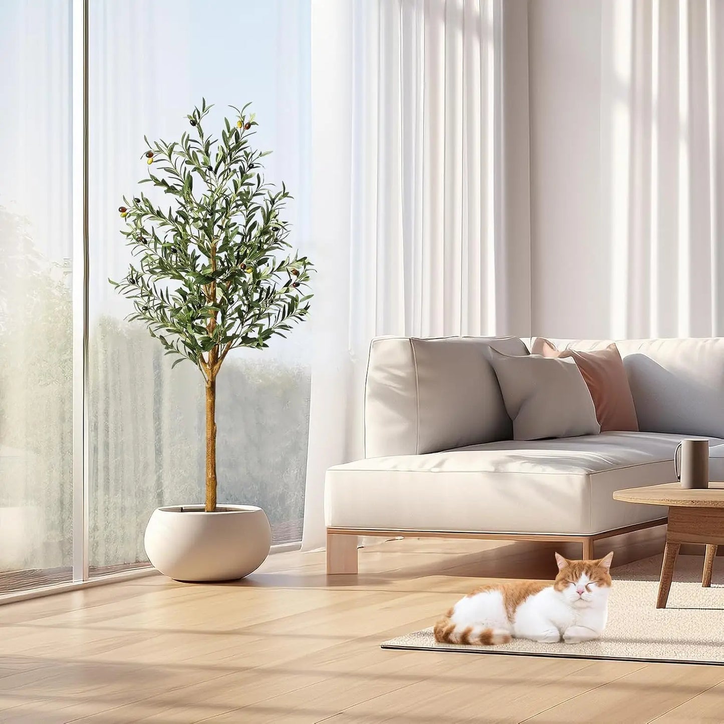 HiMISS Artificial Olive Tree Realistic Floor Plant For Home Decor