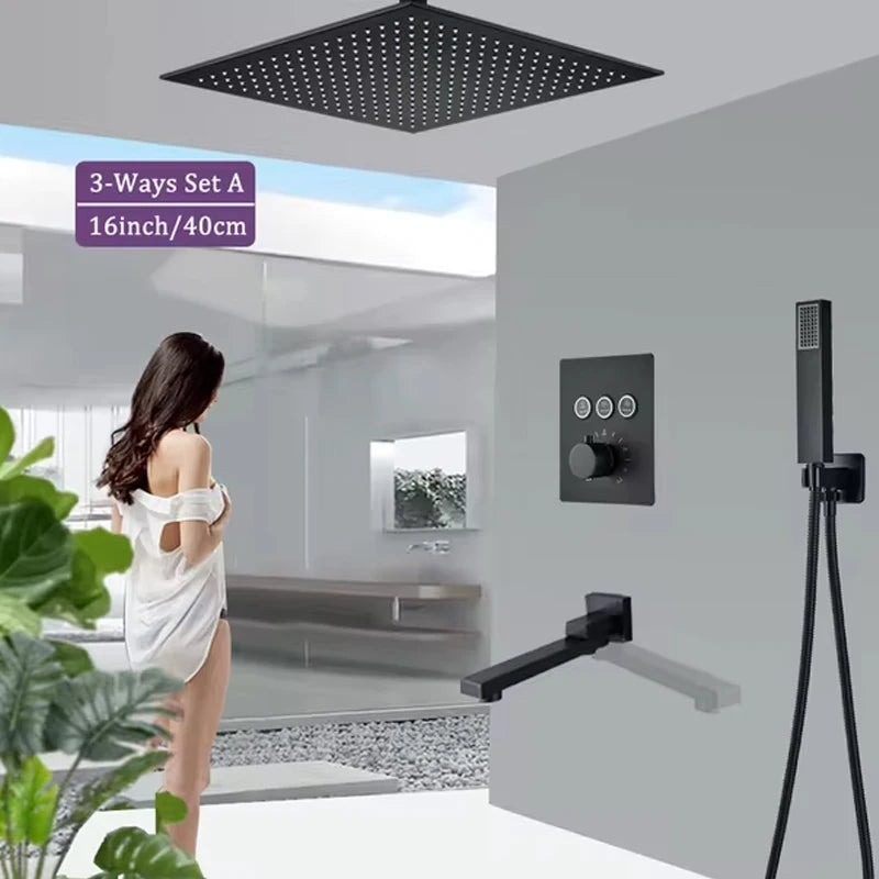 Wanmivezlo Brass LED Rainfall Shower Head Bathroom Accessory