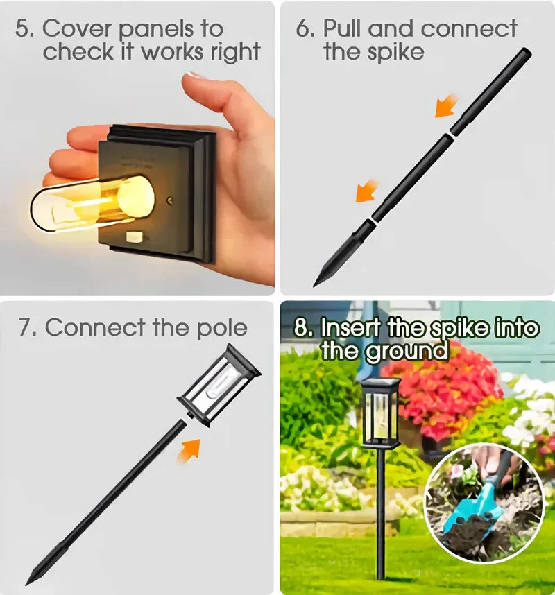 Fighting Wolf Solar Outdoor Lights Waterproof Landscape Pathway Lighting