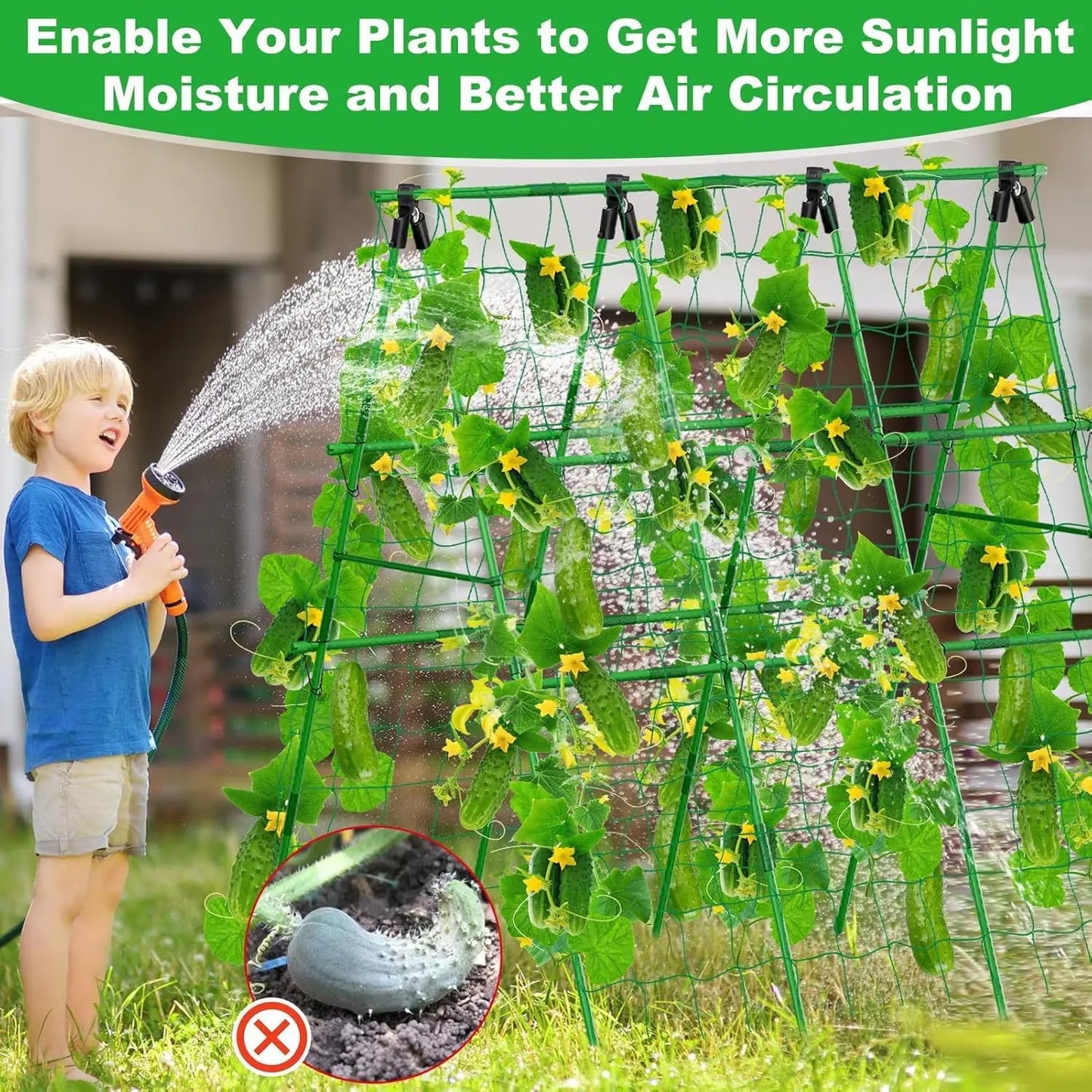 HiMISS Raised Bed Trellis Metal A Frame Support Climbing Plants