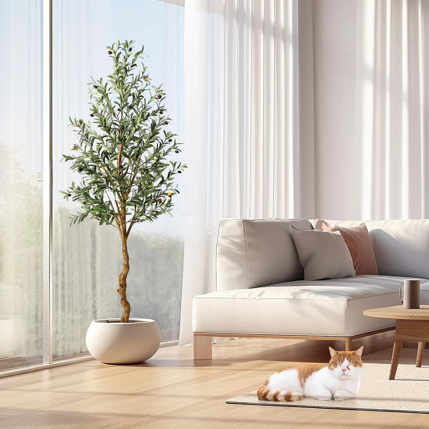 HiMISS Artificial Olive Tree Realistic Floor Plant For Home Decor