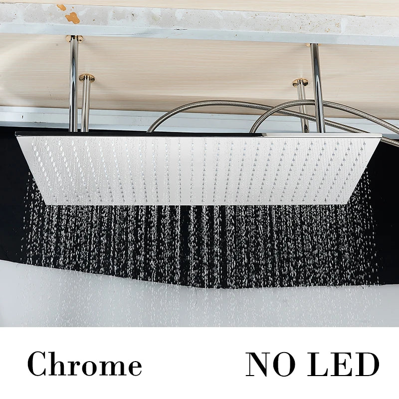 Wanmivezlo Brass LED Rainfall Shower Head Bathroom Accessory