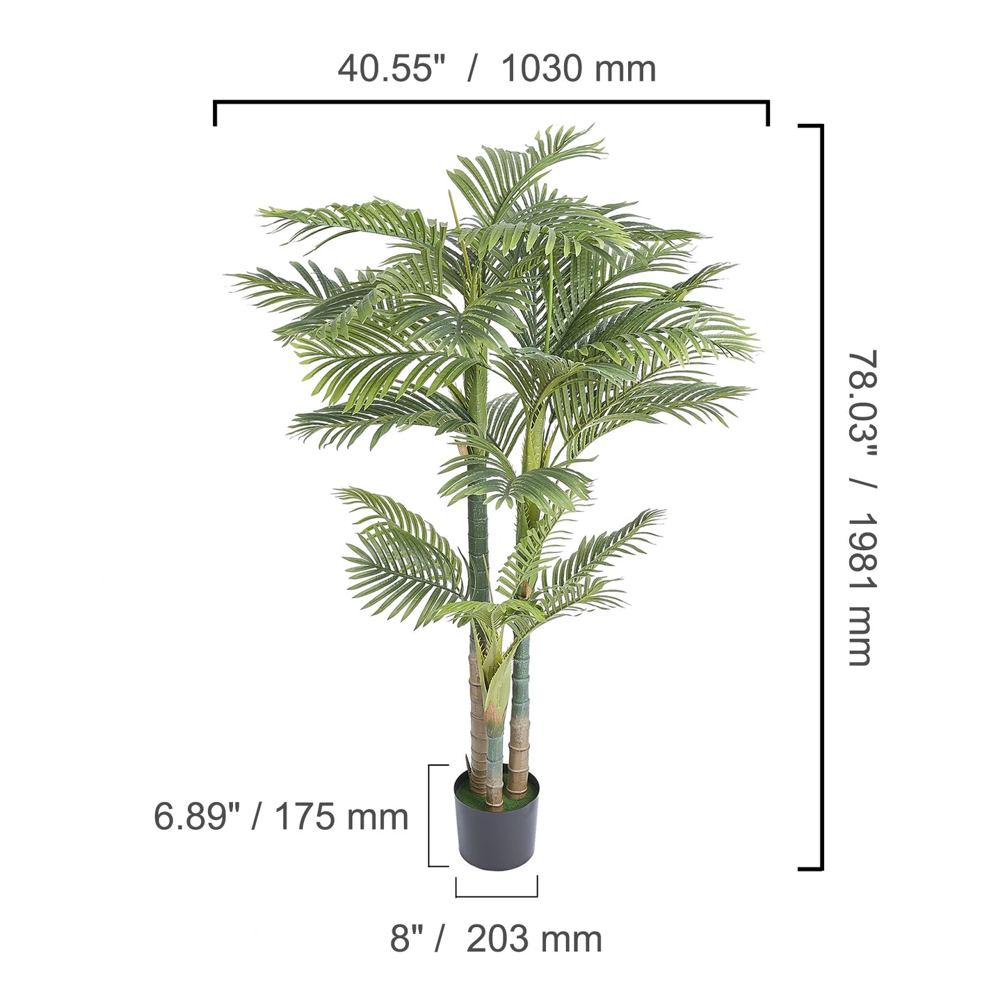 Artificial Palm Tree With Anti Tip Protection And PE Material