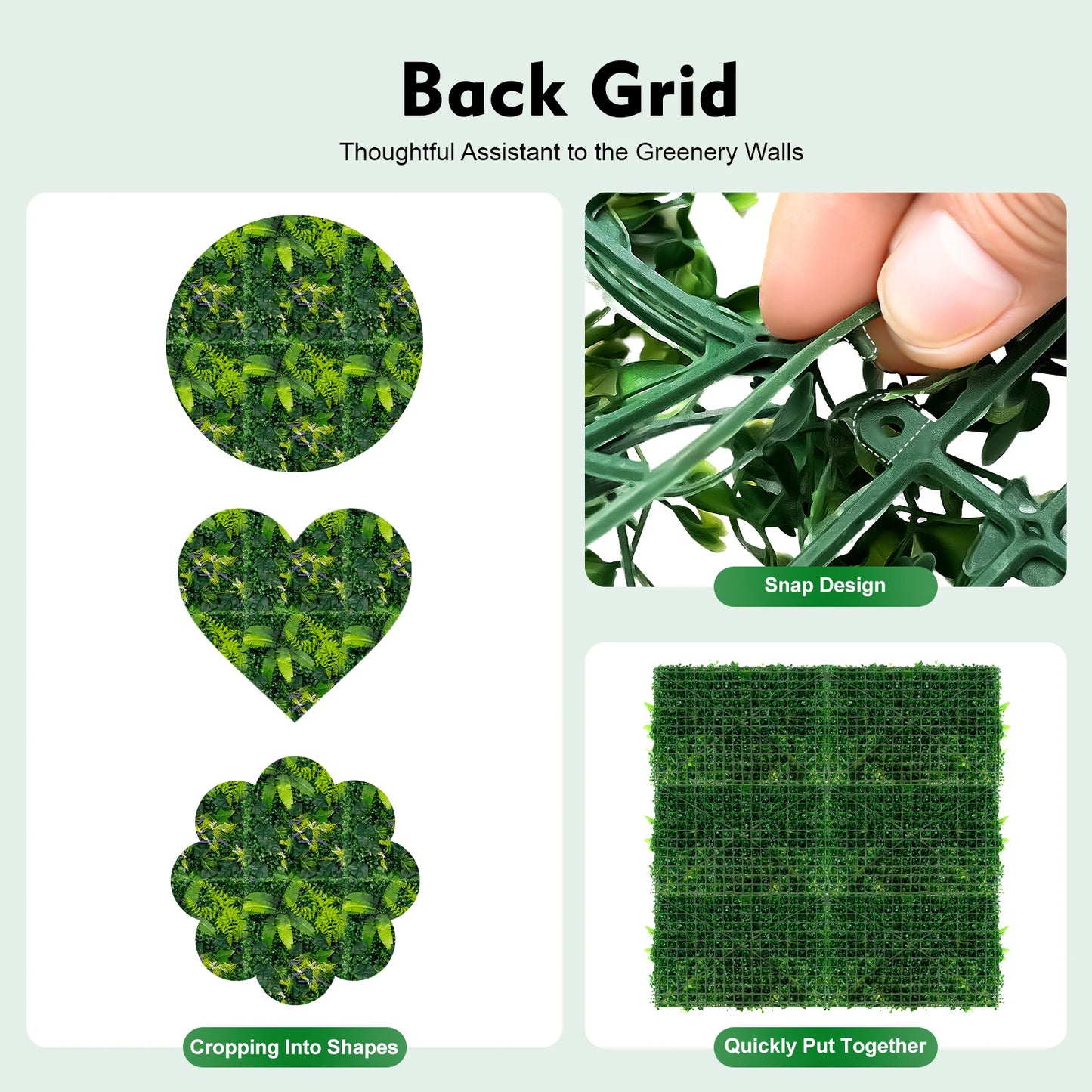 6 Pcs Artificial Grass Backdrop Wall Indoor Outdoor Greenery