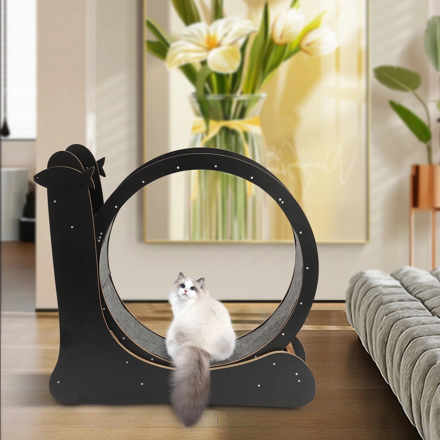 Cat Exercise Wheel Runway Treadmill For Cats With Carpeted Runway