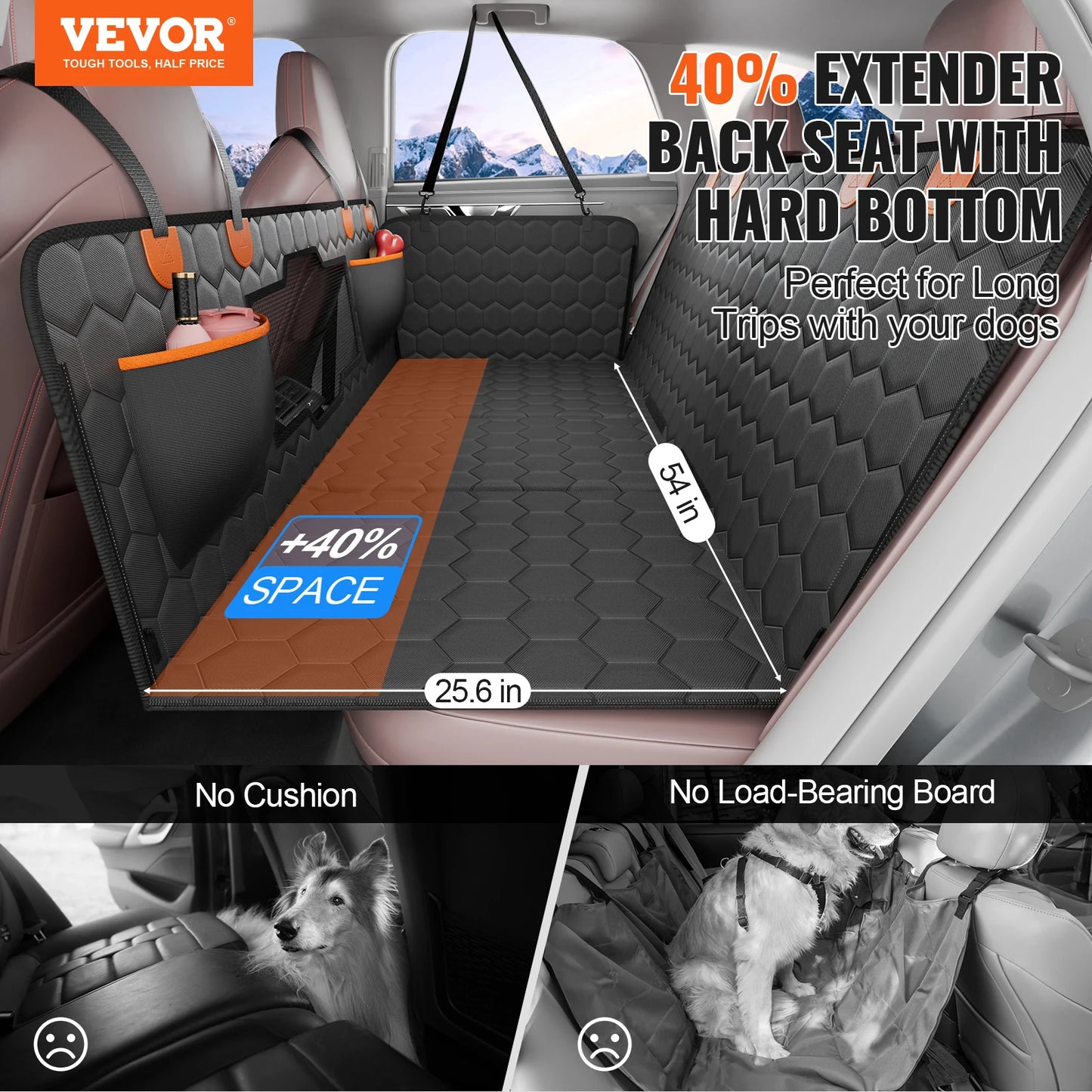 SucceBuy Dog Car Seat Cover Back Seat Extender Mesh Window