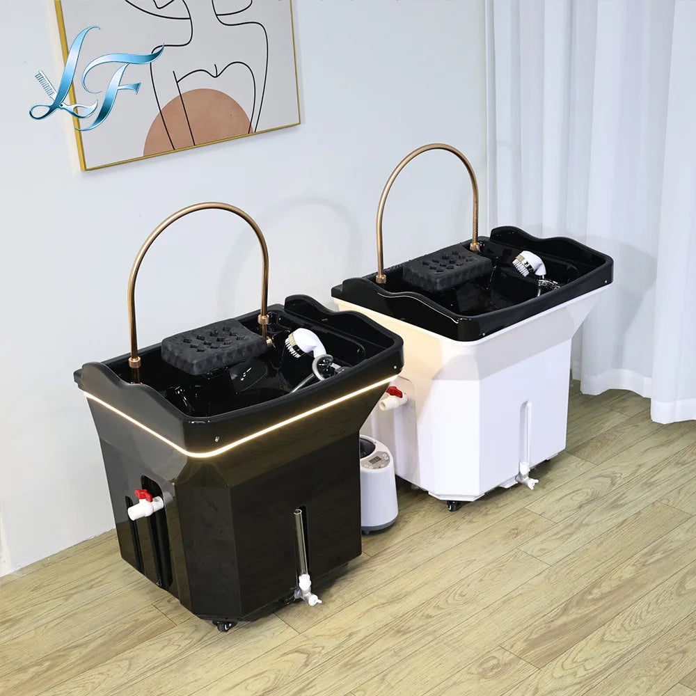 Movable Portable Head Spa Shampoo Basin Multifunctional Hydrotherapy Fumigation Machine Water Circulation Design High Quality