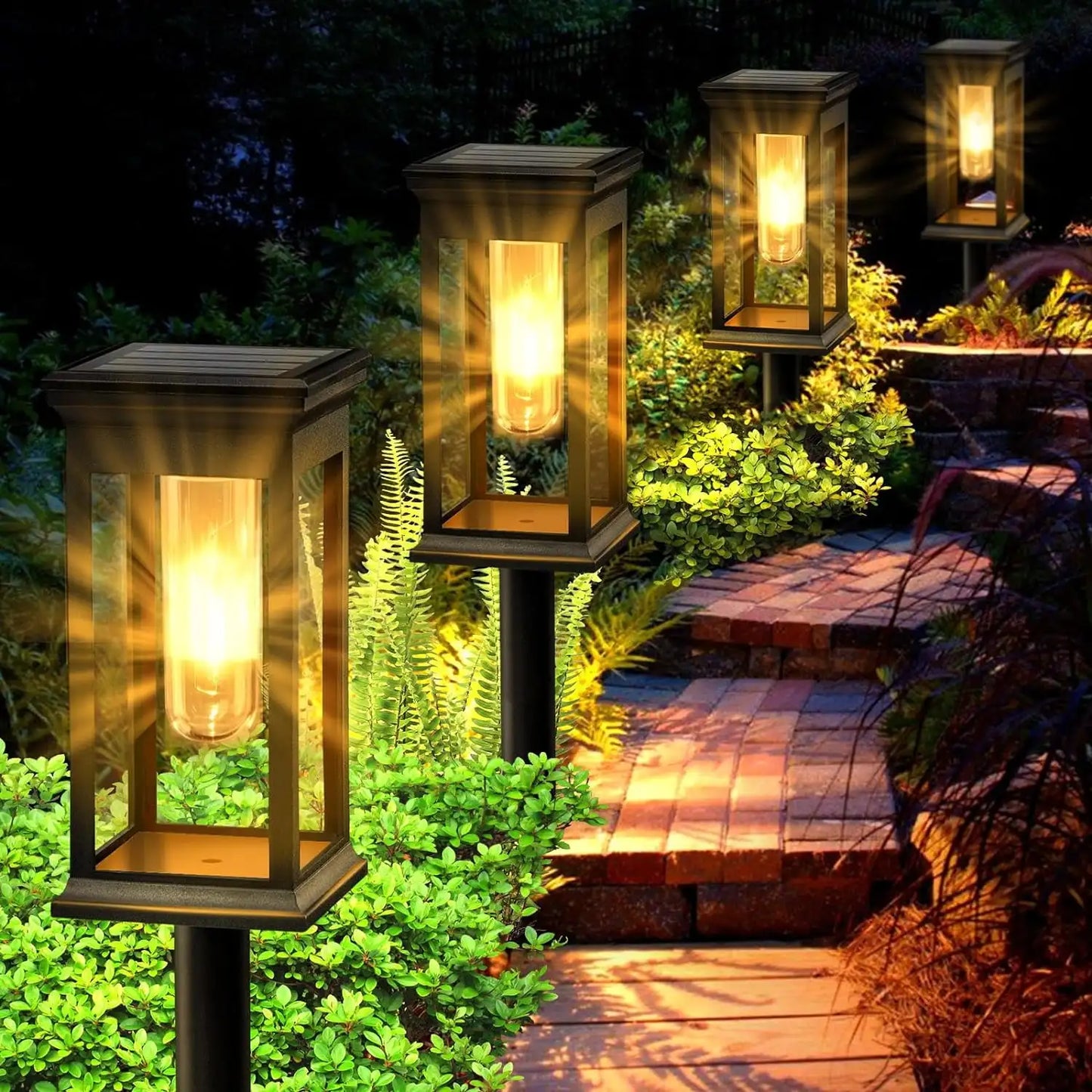 Fighting Wolf Solar Outdoor Lights Waterproof Landscape Pathway Lighting