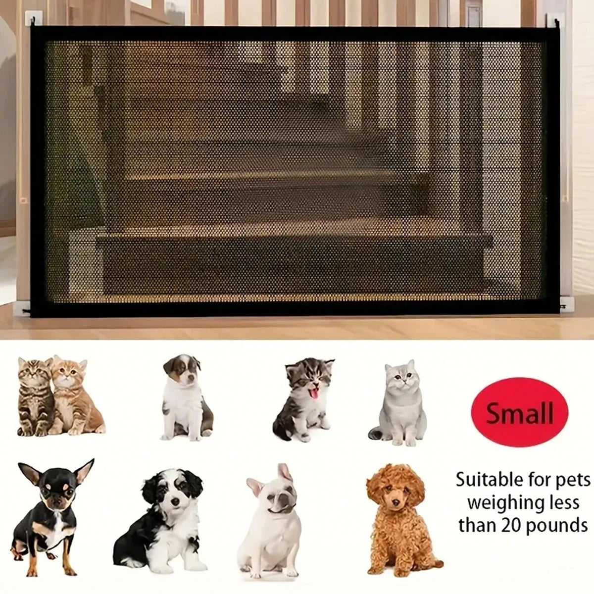 Durable Dog Barrier Fence Mesh Playpen With Folding Gate Safety