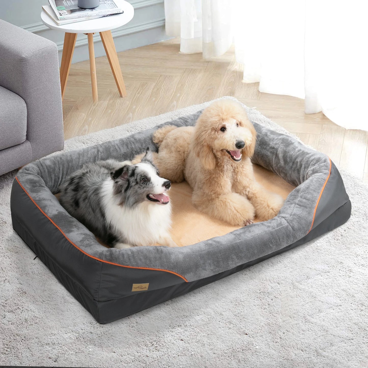 BINGOPAW Dog Bed Anti Allergy Warm Fleece Removable Cover