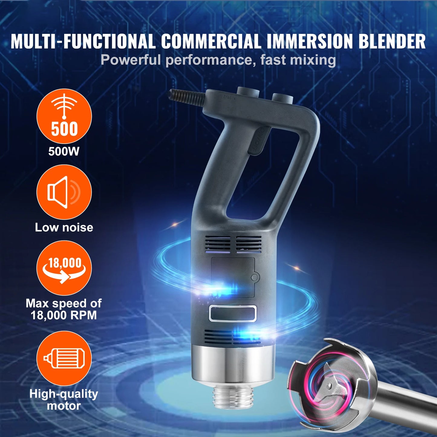SucceBuy Immersion Blender 500W Heavy Duty Hand Mixer
