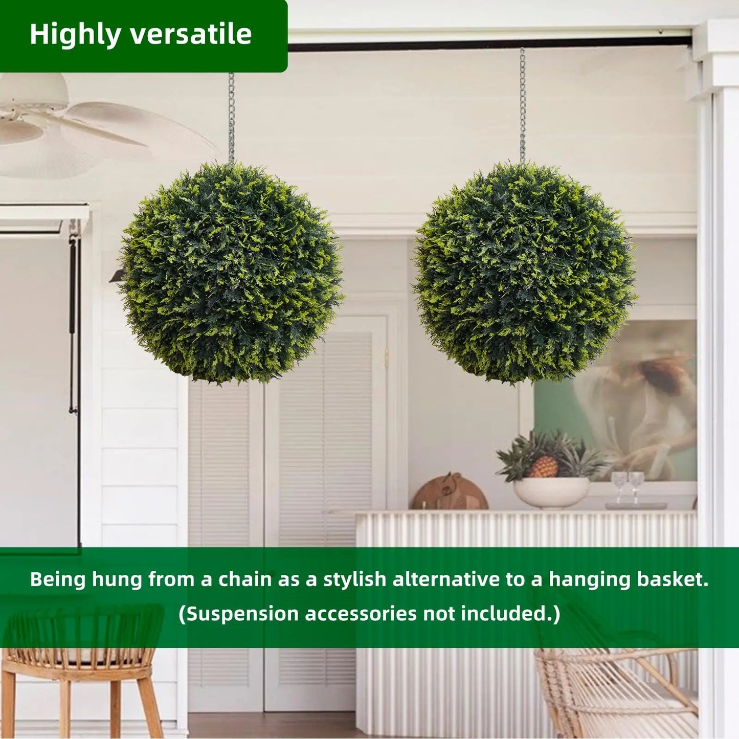 Studyset Outdoor Topiary Balls Artificial Cedar Decor Set of 2