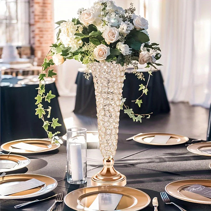 Crystal Vase Set Centerpiece Decor For Dining Tables