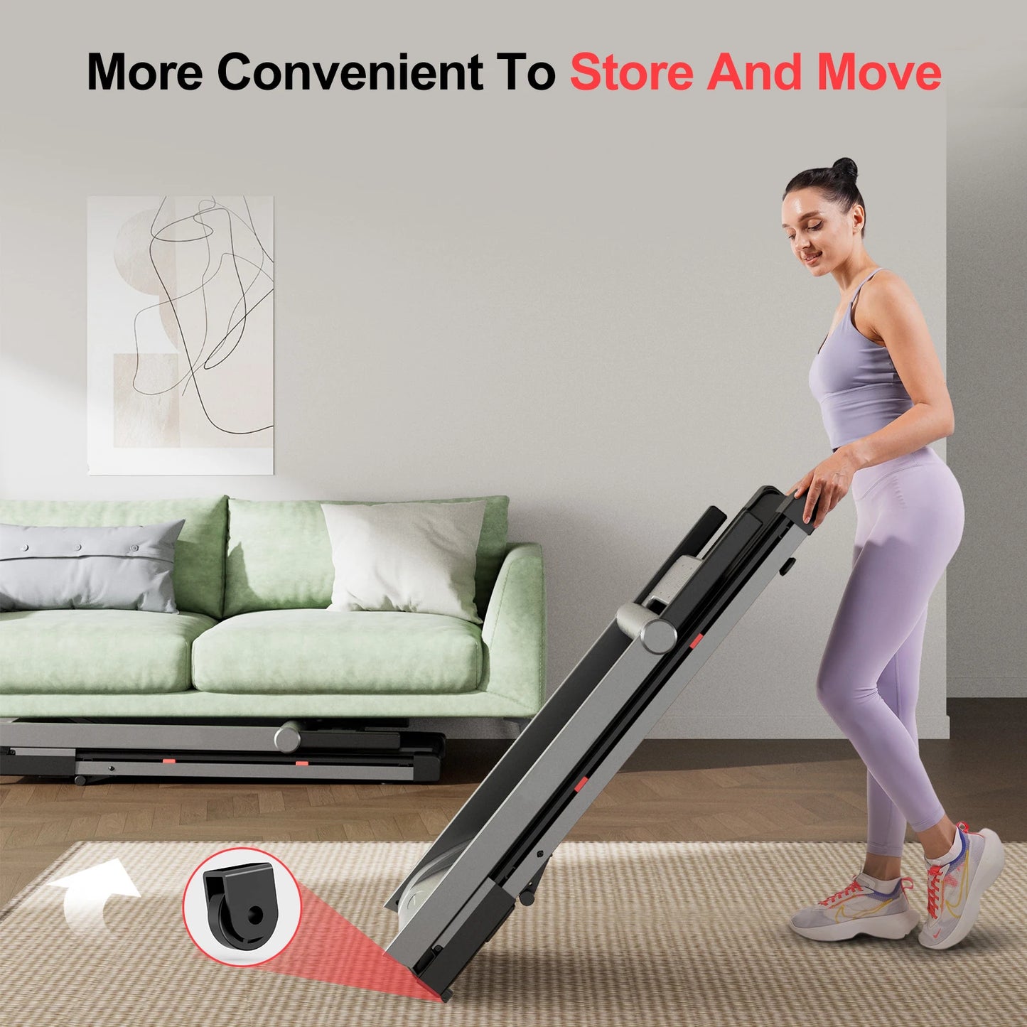 Foldable Incline Treadmill With Bluetooth Touch Screen 350 LBS Capacity