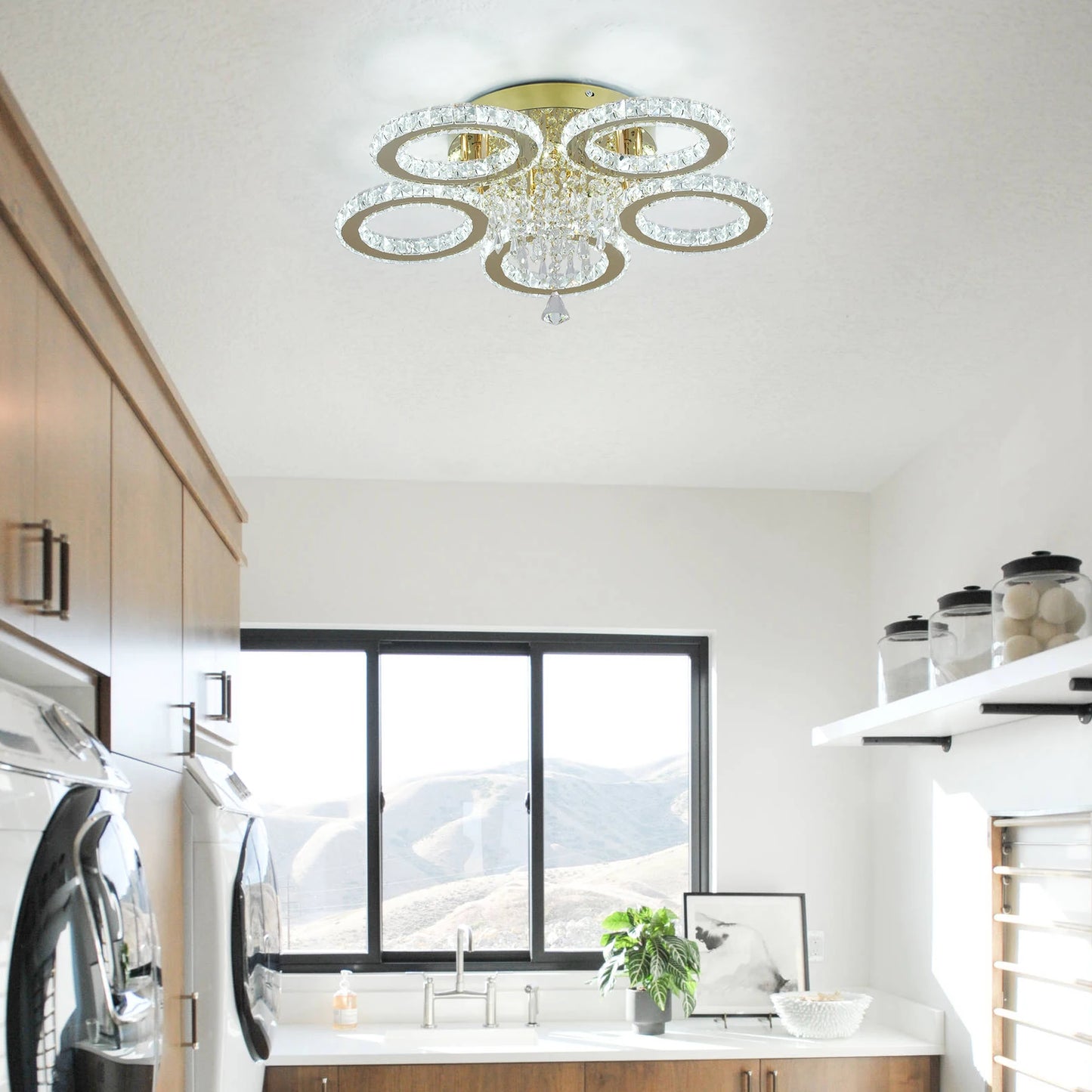 Led Crystal Ceiling Light Chandelier For Living Room