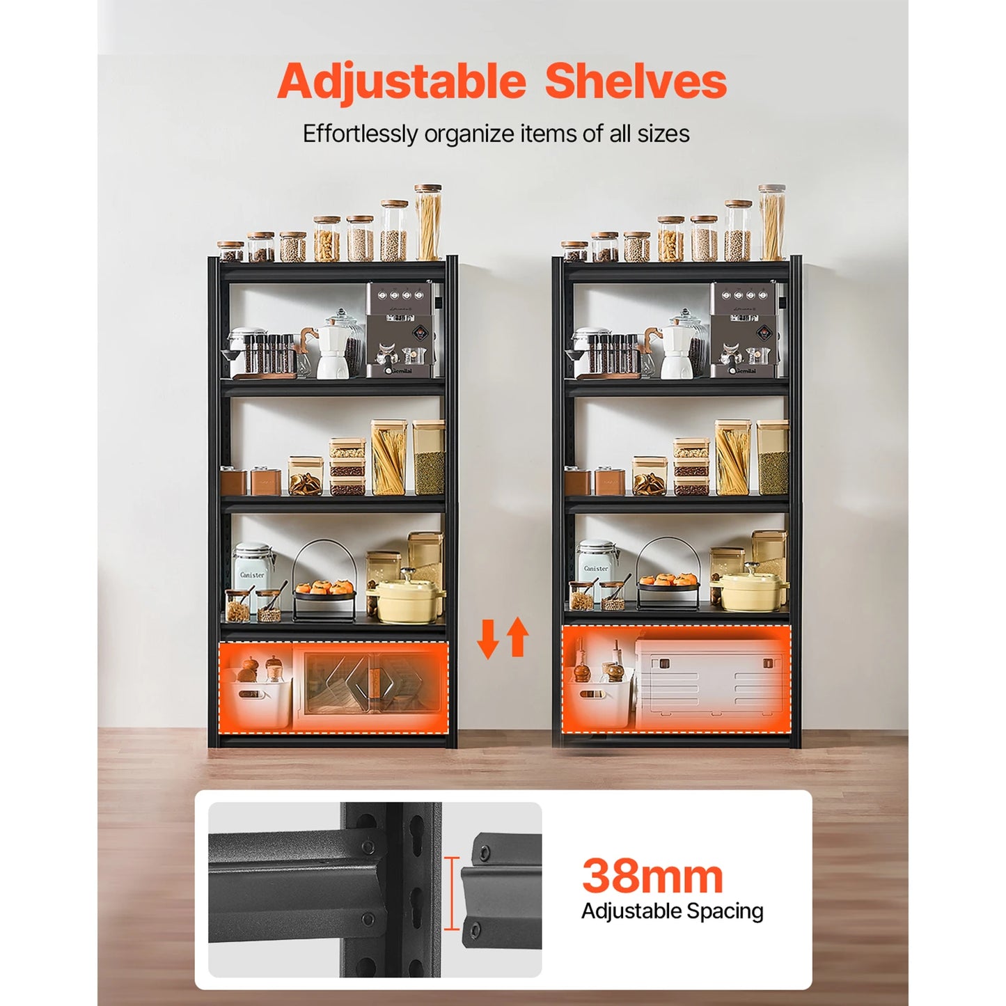 SucceBuy 5-Tier Garage Storage Shelves 2000 Lb Capacity