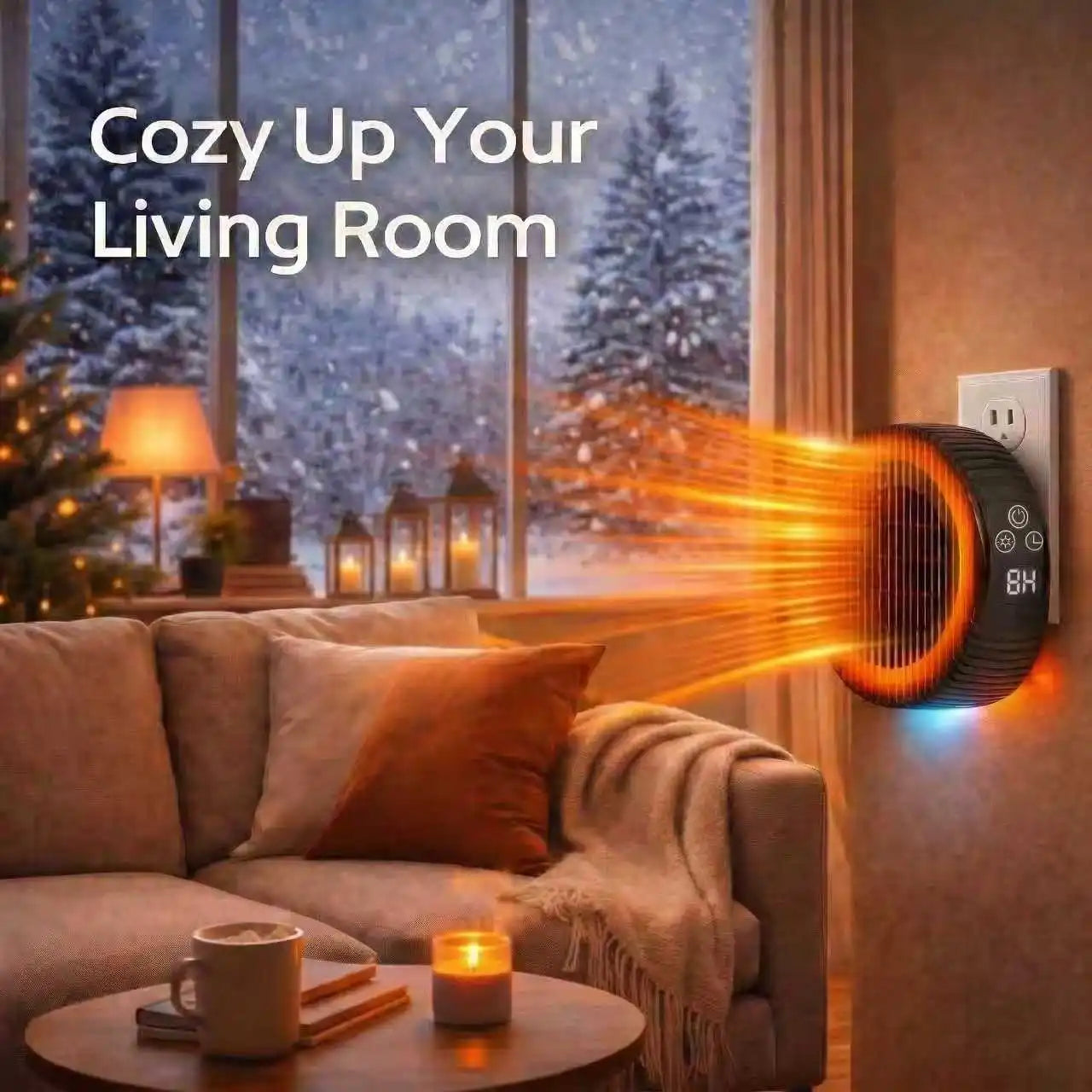 HT04 Wall Plug-in Electric Heater Portable Space Heater with Timer Thermostat Low Noise Fast Heating Mini Home Heater for Bedroom