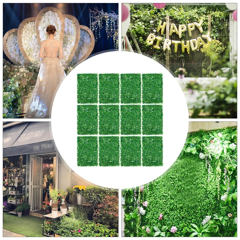Artificial Hedge Panel Christmas Decorations Grass Mat for Outdoor Decor