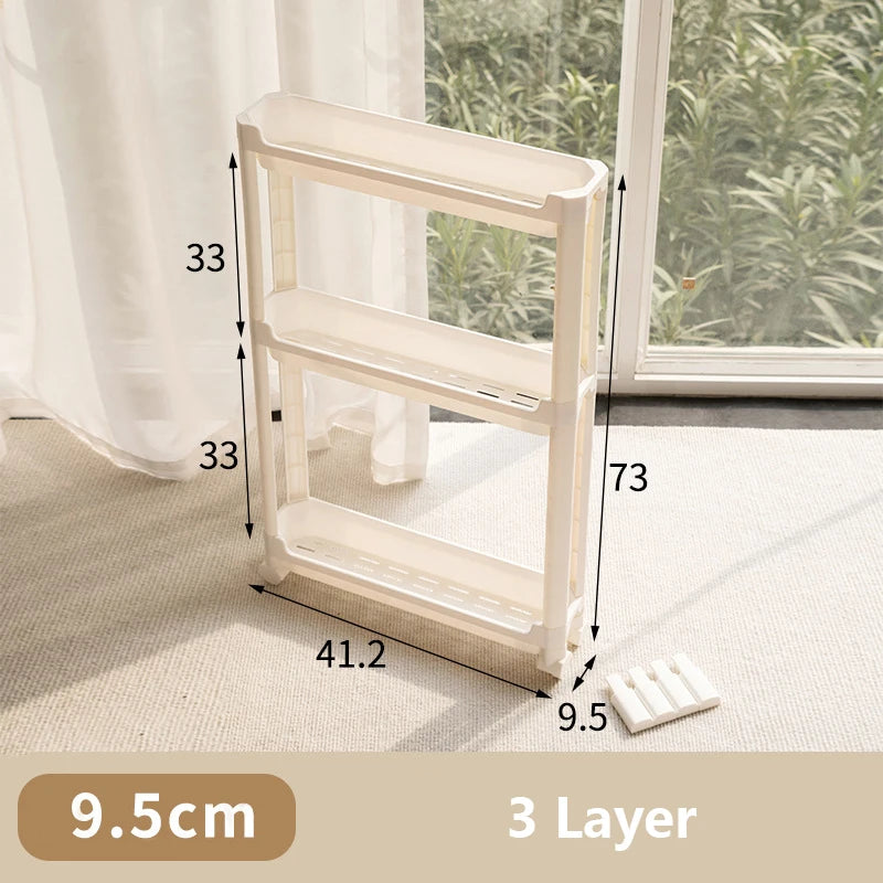 Bathroom Cabinet  Behind The Door Storage and Kitchen Storage Rack Multi-layer Narrow Cabinet Space Saving Trolley Storage Rack