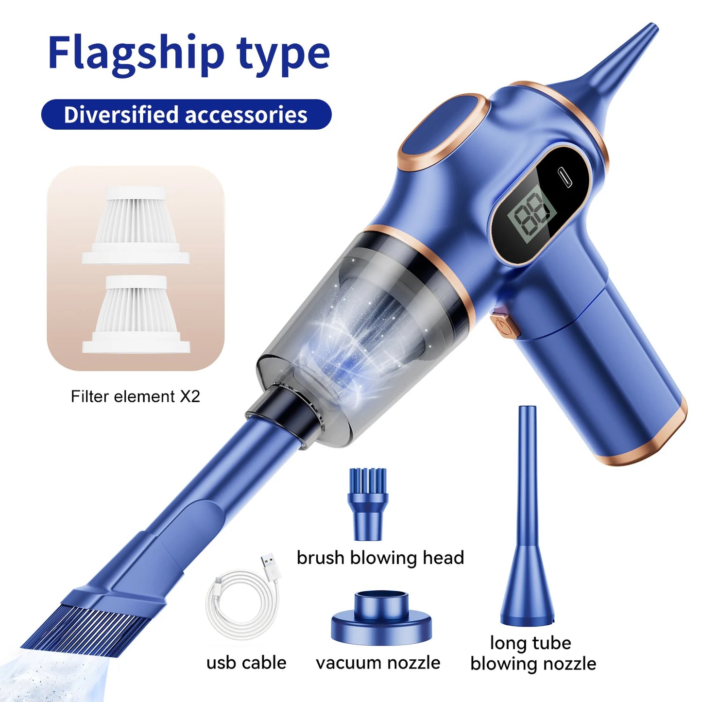 ABS Wireless Car Vacuum Cleaner Portable Cordless Mini Vacuum