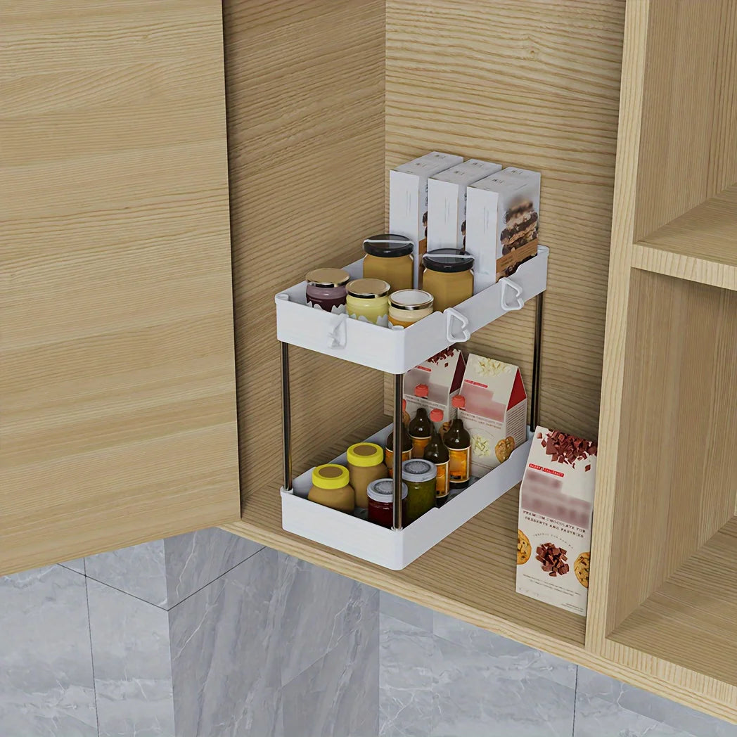 Under Sink Organizer Set, 3-Tier Storage Racks For Bathroom