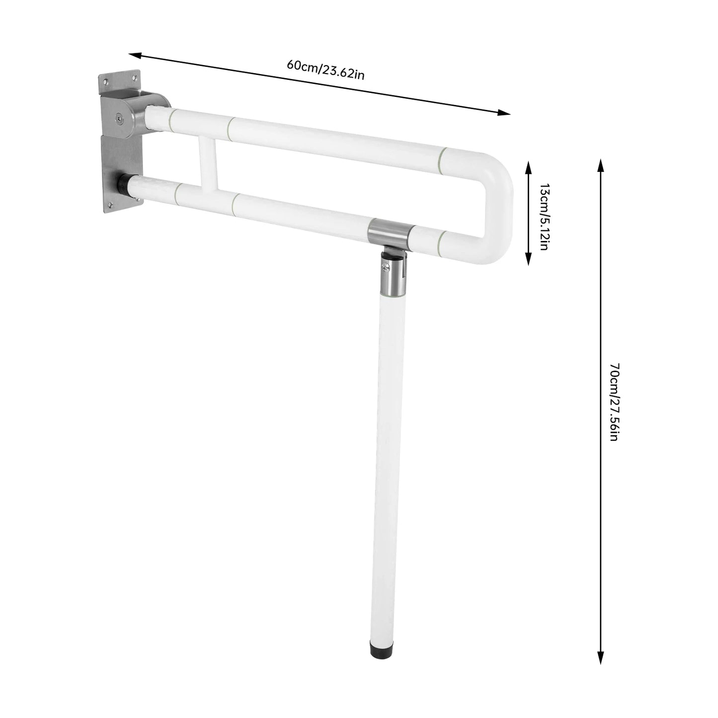 Toilet Grab Bar Foldable Drop Down Rails Non Slip Seat Support