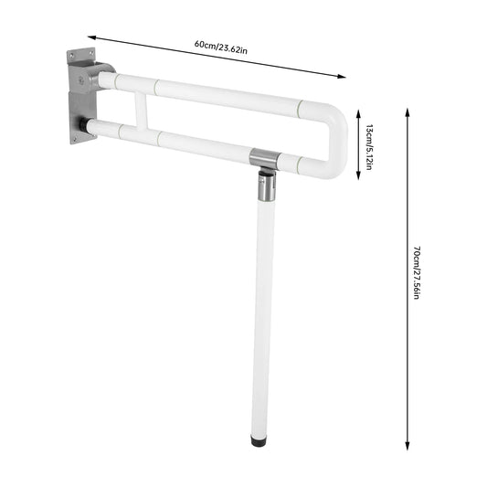Toilet Grab Bar Foldable Drop Down Rails Non Slip Seat Support