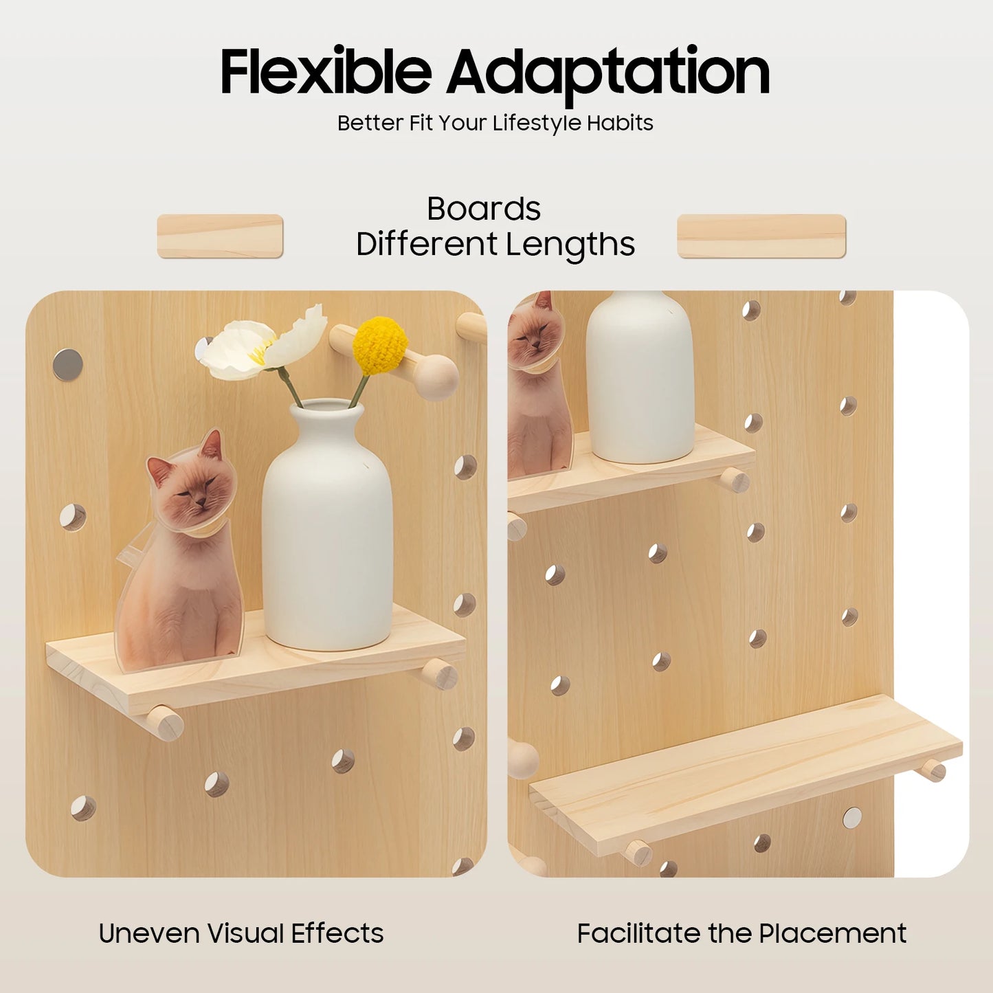 Wood Pegboard Organizer Kit For Home Office And DIY Display