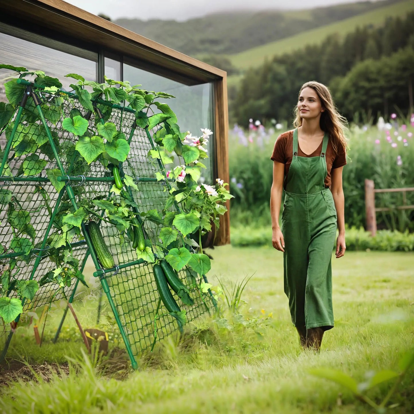 HiMISS Raised Bed Trellis Metal A Frame Support Climbing Plants
