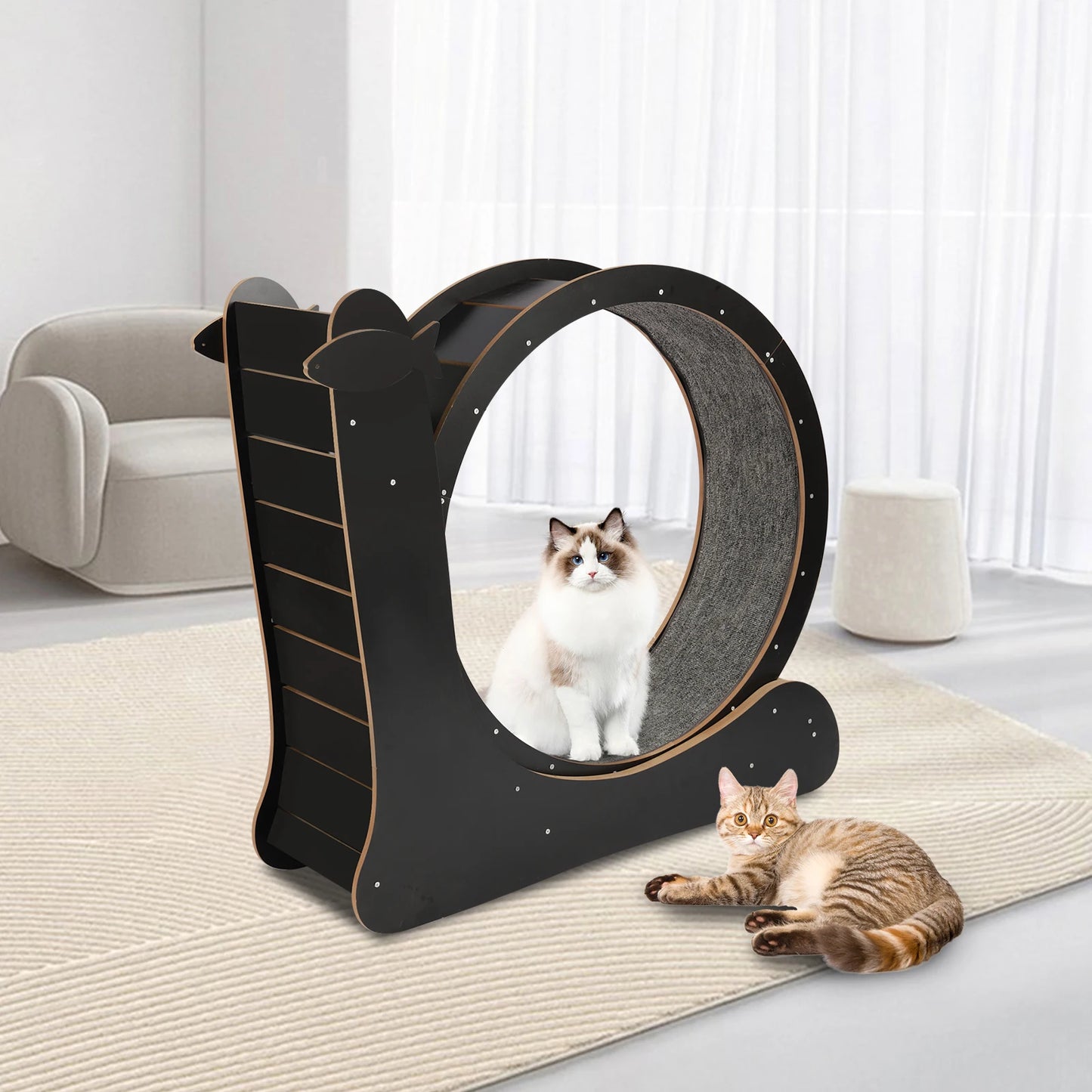 Cat Exercise Wheel Runway Treadmill For Cats With Carpeted Runway