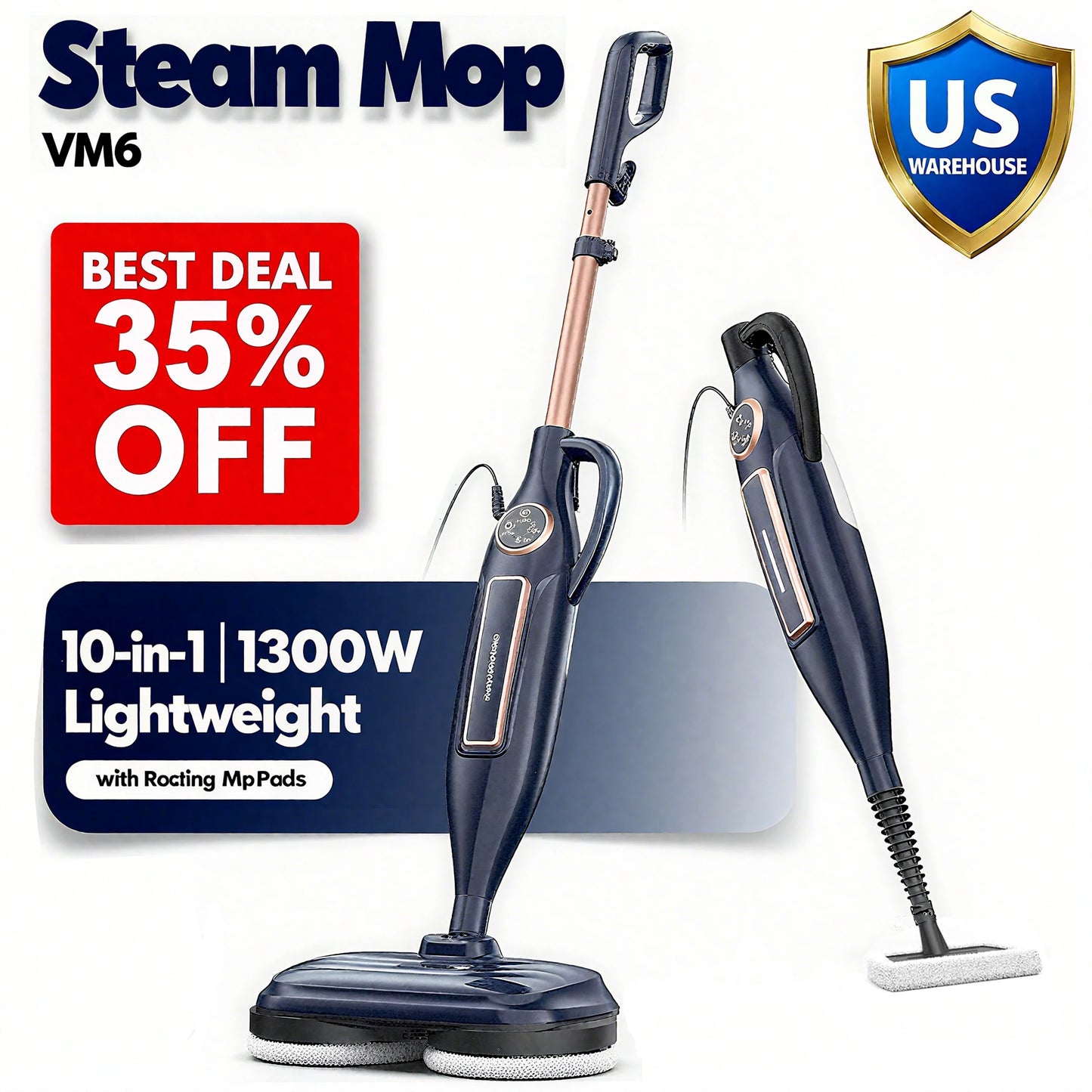 INSE VM6 Scrubbing Steam Mop 10 In 1 1300W Powerful Cleaner
