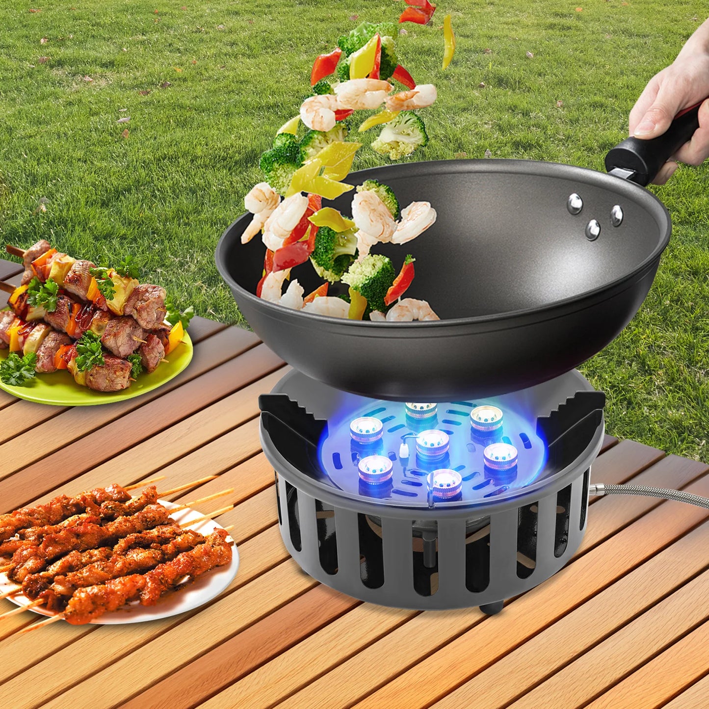Camping Stove 21000W Windproof Portable Gas Burner With Ignition